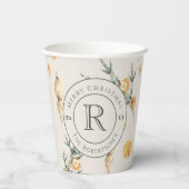 Charming Festive Warme Winter Monogram Pappbecher (Rückseite)