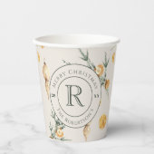 Charming Festive Warme Winter Monogram Pappbecher (Vorderseite)