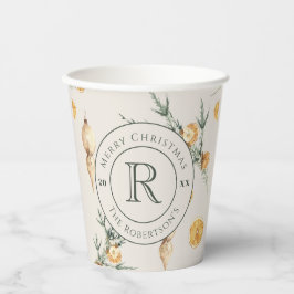 Charming Festive Warme Winter Monogram Pappbecher