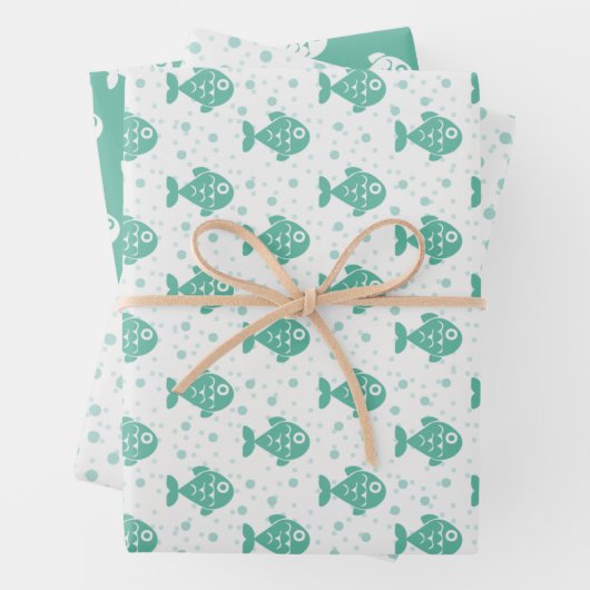 Charming Fish Wrapping Paper Set 3 Geschenkpapier Set (Beispiel)