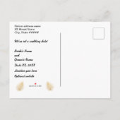 Charming Flamingo Couple Save the Date Wedding Ankündigungspostkarte (Rückseite)