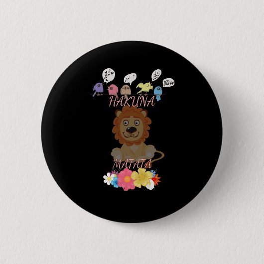 Charming "Flora and Fauna Hakuna Matata" Baby Lion Button (Vorderseite)