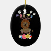 Charming "Flora and Fauna Hakuna Matata" Baby Lion Keramik Ornament (Vorne)