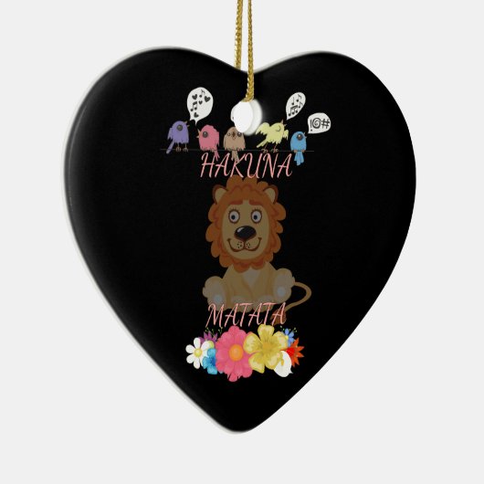 Charming "Flora and Fauna Hakuna Matata" Baby Lion Keramikornament (Rechts)