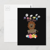Charming "Flora and Fauna Hakuna Matata" Baby Lion Postkarte (Vorne/Hinten)