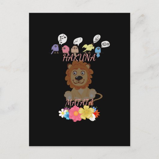 Charming "Flora and Fauna Hakuna Matata" Baby Lion Postkarte (Vorderseite)