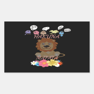 Charming "Flora and Fauna Hakuna Matata" Baby Lion Rechteckiger Aufkleber