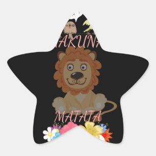 Charming "Flora and Fauna Hakuna Matata" Baby Lion Stern-Aufkleber
