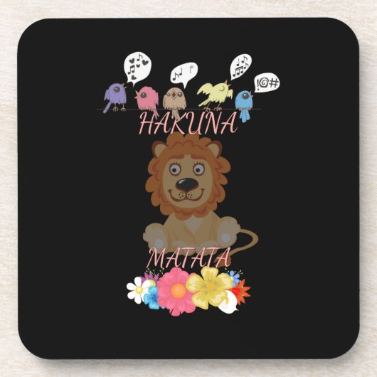 Charming "Flora and Fauna Hakuna Matata" Baby Lion Untersetzer (Vorderseite)