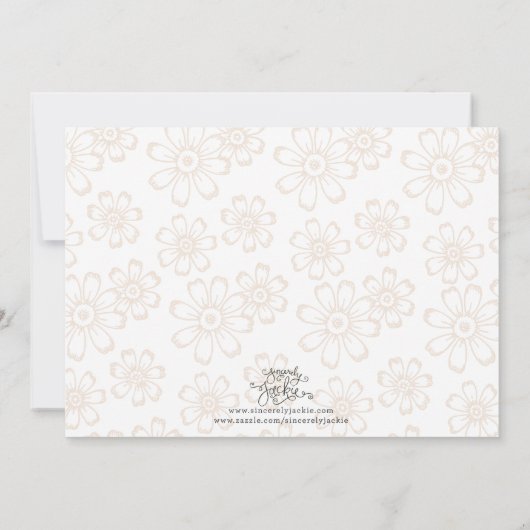 Charming Floral Birth Ankündigung (Rückseite)