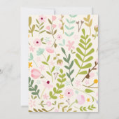 Charming Floral Birthday Tee Party Einladung (Rückseite)