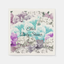 Charming Floral Bouquet Babydusche Papier Napkins