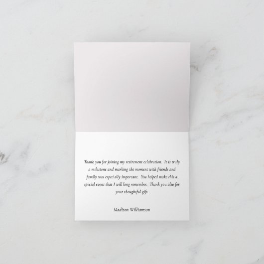 Charming Floral Budget Retirement Dankeskarte (Innenseite)