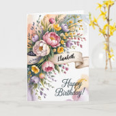 Charming Floral Geburtstag Karte (Gelbe Blume)