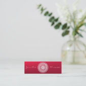 Charming Floral Mandala Mini Visitenkarte (Stehend Vorderseite)