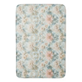 Charming Floral Pastel Blue Pink Botanical Art Badematte (Vorderseite Vertikal)