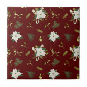 Charming Floral Pattern on Maroon Fliese (Vorderseite)