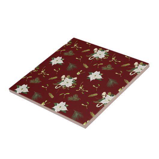 Charming Floral Pattern on Maroon Fliese (Seite)