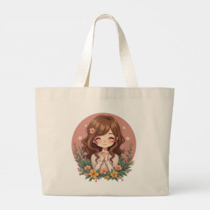 Charming Floral Tote Bag Jumbo Stoffbeutel