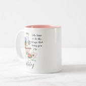 Charming Floral Vorname Motivierend Zweifarbige Tasse (Vorderseite Links)
