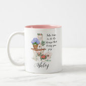 Charming Floral Vorname Motivierend Zweifarbige Tasse (Links)