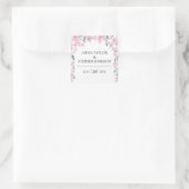 Charming Floral Wisteria Wedding Quadratischer Aufkleber (Tasche)
