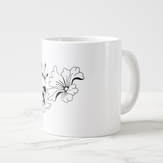 Charming Flower Pattern Artistic Coffee Mug Jumbo-Tasse (Vorderseite Rechts)