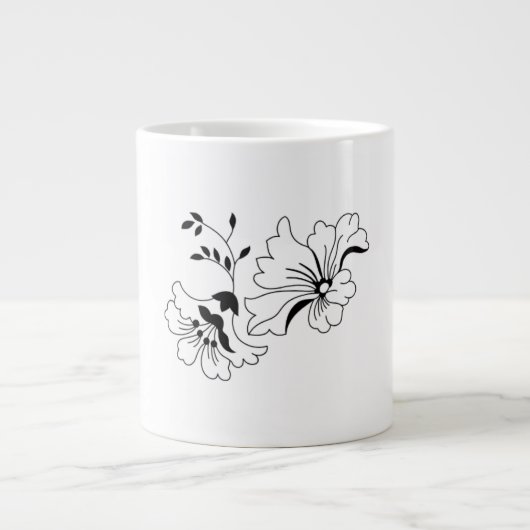 Charming Flower Pattern Artistic Coffee Mug Jumbo-Tasse (Vorderseite)