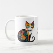 Charming Folk Art Cat I Don't Shed. I Decorate. Kaffeetasse (Links)