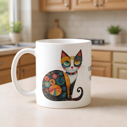 Charming Folk Art Cat I Don't Shed. I Decorate. Kaffeetasse