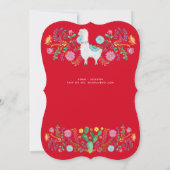 Charming Folksy Fiesta Feliz Navidiad Weihnachten Einladung (Rückseite)