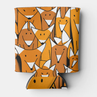 Charming Fox Family: Spielerisches Tiermuster Dosenkühler