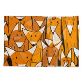Charming Fox Family: Spielerisches Tiermuster Kissenbezug (Rückseite)