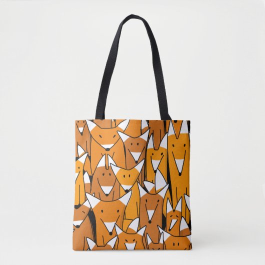 Charming Fox Family: Spielerisches Tiermuster Tasche (Vorderseite)