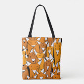 Charming Fox Family: Spielerisches Tiermuster Tasche (Rückseite)