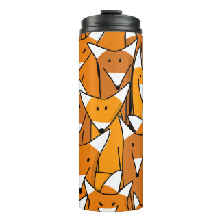 Charming Fox Family: Spielerisches Tiermuster Thermosbecher