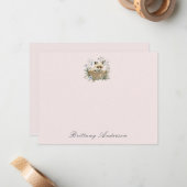 Charming Fox und Blumen für alle Zwecke flach Mitteilungskarte (Vorderseite/Rückseite Beispiel)