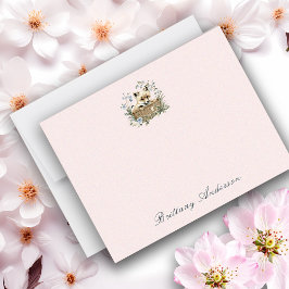 Charming Fox und Blumen für alle Zwecke flach Mitteilungskarte