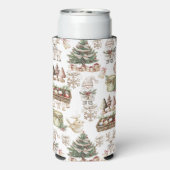 Charming Frohe Weihnachten Personalisiert Selters Dosenkühler (Seltzer Rückseite)