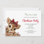 Charming Funny Baby Reindeer Cute Cartoon Watercol Einladung (Vorderseite)