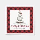 Charming Funny Chickens Editable Personalized Xmas Serviette (Vorderseite)
