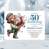 Charming Funny Man 50th Birthday Quirky Humor  Einladung