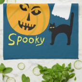 Charming Funny Pumpkins Ghost Bat HAPPY HALLOWEEN Geschirrtuch (Gefaltet)