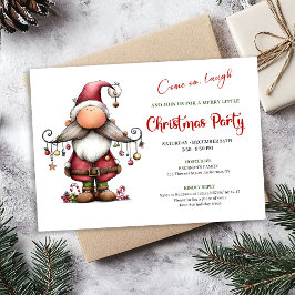 Charming Funny Santa Minimalist Holiday Invitation Einladung