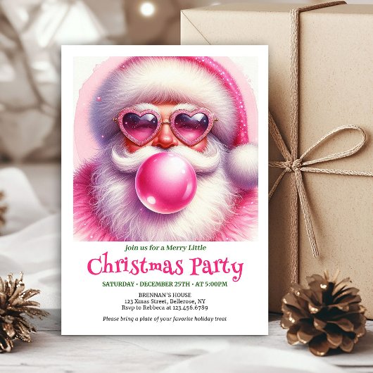 Charming Funny Santa Sunglasses Christmas Invites Einladung