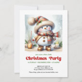 Charming funny snowman invitation printable  einladung (Vorderseite)