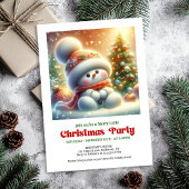 Charming funny snowman invite holiday tones DGL Einladung