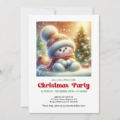Charming funny snowman invite holiday tones DGL Einladung (Vorderseite)