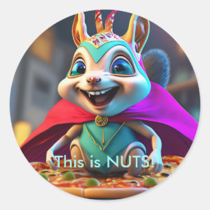 Charming Funny Squirrel Nut Decals Runder Aufkleber