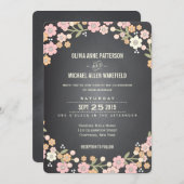 Charming Garden Blumenreath Einladung (Vorne/Hinten)